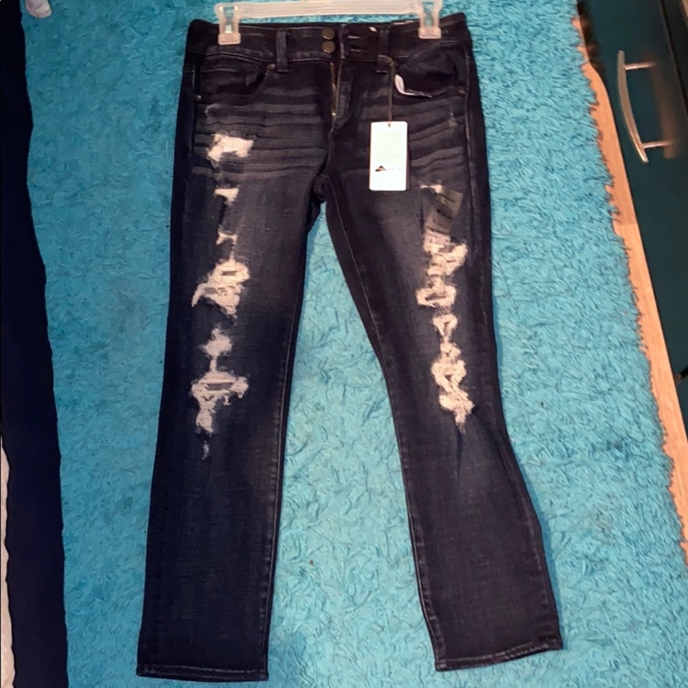 Low rise crop jeans super stretch